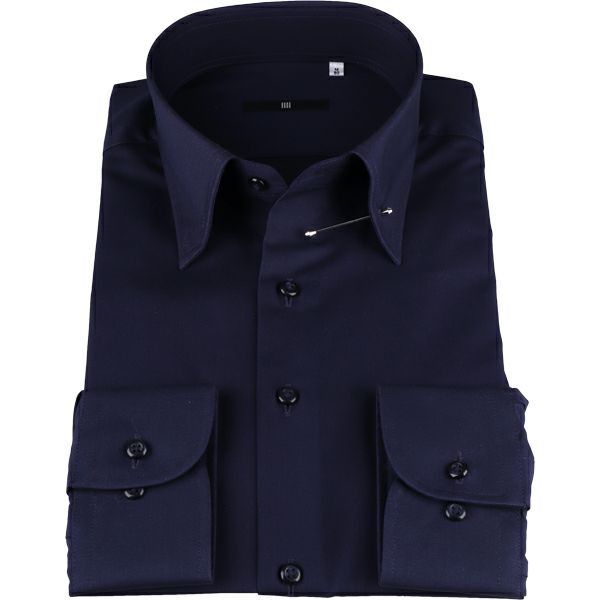Bl ピンホールドレスワイシャツ ネイビー ソリッド Suit Select スーツセレクト公式通販