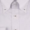 【BL】ボタンダウンドレスワイシャツ/ホワイト×ストライプ/襟裏テープ・釦付糸：ネイビー スーツセレクト通販 suit select