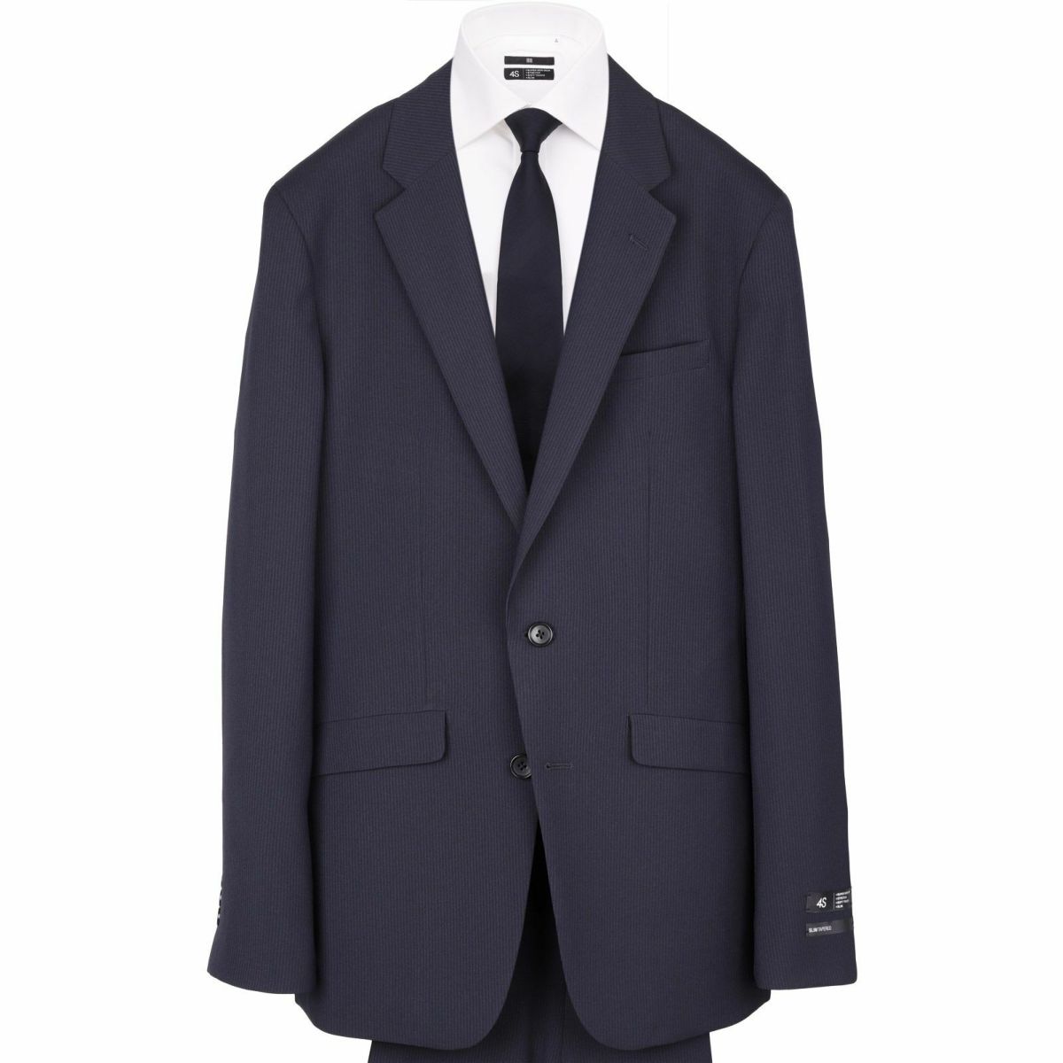 SUITSELECTスリムスーツA5メンズNAVYストライプ-