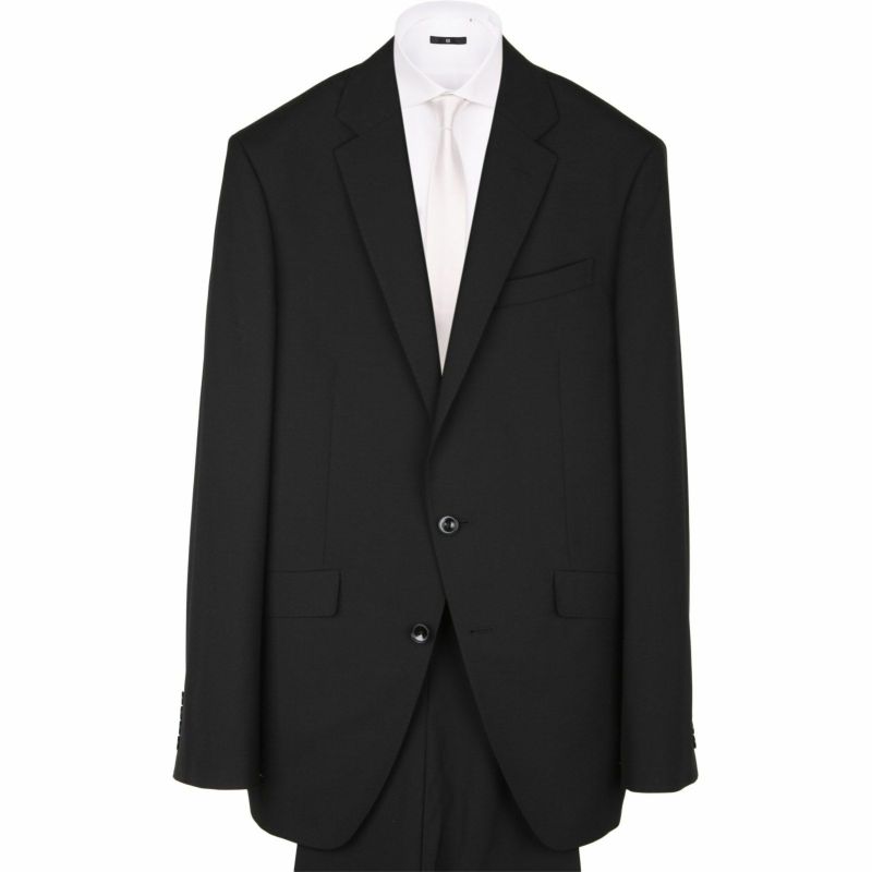 【WEB限定/OUTLET】【KSW】2釦シングルスーツ 0タック/プレミアムブラック×ソリッド+Super120'S | SUIT SELECT |  スーツセレクト公式通販