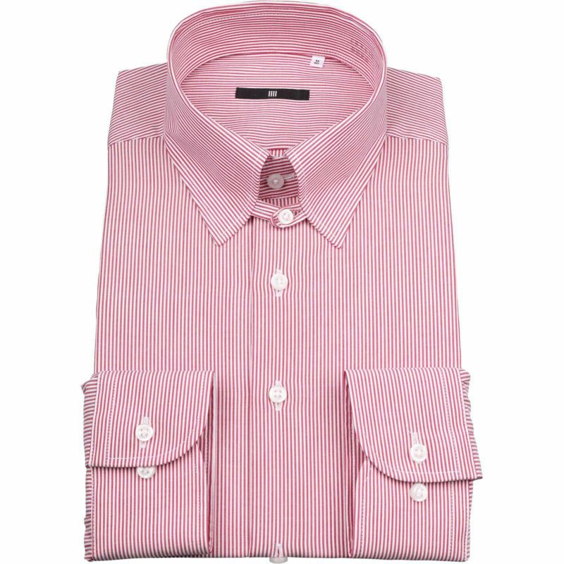【BL】タブカラードレスワイシャツ/ワイン＆ホワイト×ストライプ/Oil guard スーツセレクト通販 suit select