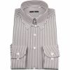 【BL】タブカラードレスワイシャツ/ブラウン＆ホワイト×ストライプ/Oil guard スーツセレクト通販 suit select