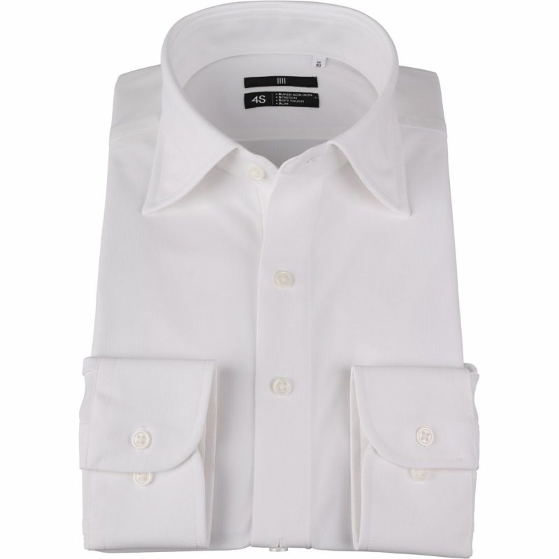 【BL】ワイドカラードレスワイシャツ/ホワイト/SUPER NON IRON-KNIT4S/Oil guard スーツセレクト通販 suit select