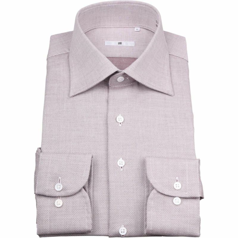 【SL】ワイドカラードレスワイシャツ/ブラウン×ドビーセレクト通販 suit select
