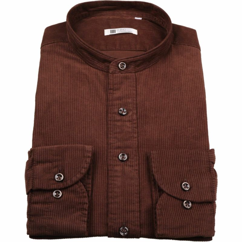 【CLASSICO TAPERED】バンドカラードレスワイシャツ/ブラウン×コーデュロイセレクト通販 suit select
