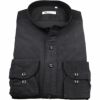 【CLASSICO TAPERED】バンドカラードレスワイシャツ/ブラック×コーデュロイ スーツセレクト通販 suit select