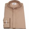 【CLASSICO TAPERED】バンドカラードレスワイシャツ/サンドブラウン×起毛ツイル スーツセレクト通販 suit select