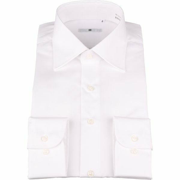 【SL】ワイドカラードレスワイシャツ/ホワイト×ブロード(無地)  スーツセレクト通販 suit select