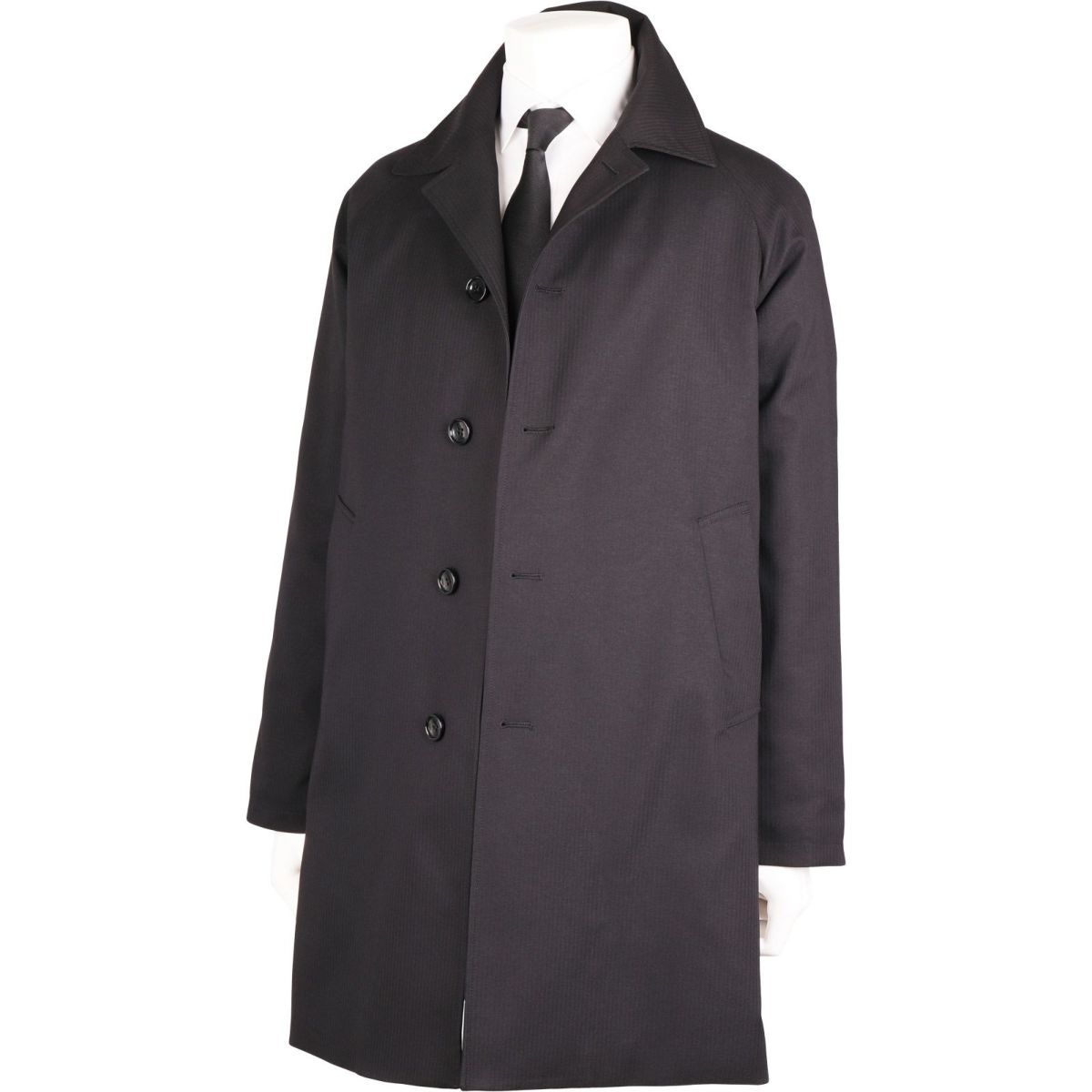 SUIT SELECT スーツセレクト　ステンカラーコート　ブラック　Lサイズ
