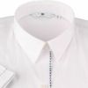 【WEB限定/OUTLET/汚れ・キズ等有】【SL/半袖】シュートポイントブラウス/ホワイト×ドビーストライプ/前立て別布：チェック/NON IRON-HYBRID スーツセレクト通販 suit select