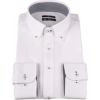 【発送在庫あり】【BL】ボタンダウンドレスワイシャツ/ホワイト×ドビーストライプ/襟袖裏別布：チェック/釦付糸：ネイビー/SUPER NON IRON-KNIT4S スーツセレクト通販 suit select