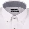 【発送在庫あり】【BL】ボタンダウンドレスワイシャツ/ホワイト×ドビーストライプ/襟袖裏別布：チェック/釦付糸：ネイビー/SUPER NON IRON-KNIT4S スーツセレクト通販 suit select