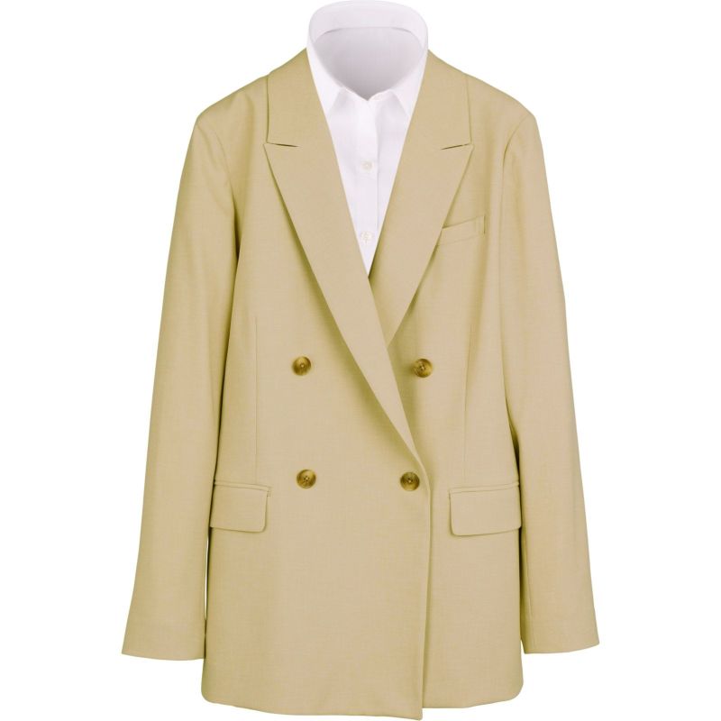 【SL】4釦1掛けダブルジャケット/ベージュ/ウォッシャブル スーツセレクト通販 suit select