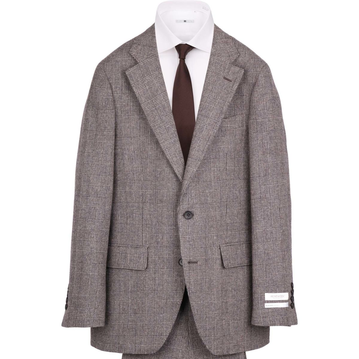 美品 スーツセレクト ２釦 シングルスーツ グレー ウインドウペン A４ 