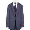 【SLIM TAPERED_2】2釦シングルスリーピーススーツ 0タック/ネイビー×シャドーストライプ/4S/※パンツ裾上げ済仕様 スーツセレクト通販 suit select