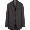 【SLIM TAPERED_2】2釦シングルスリーピーススーツ 0タック/ブラック×シャドーストライプ/4S/※パンツ裾上げ済仕様 スーツセレクト通販 suit select